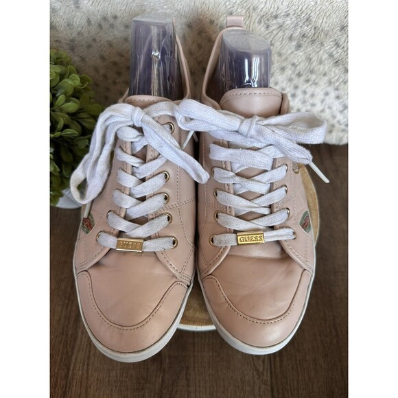 Guess Embroidered Sneaker Shoes Bird Of Paradise Light Pink Women’s Size 11‎ - Picture 6 of 10